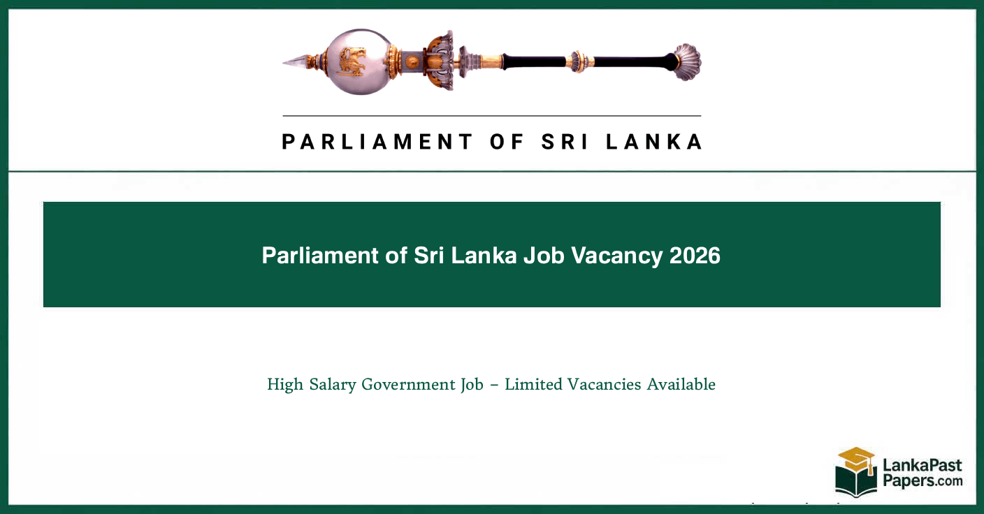 Parliament of Sri Lanka Job Vacancy 2026 – Deputy Coordinating Engineer Apply Now
