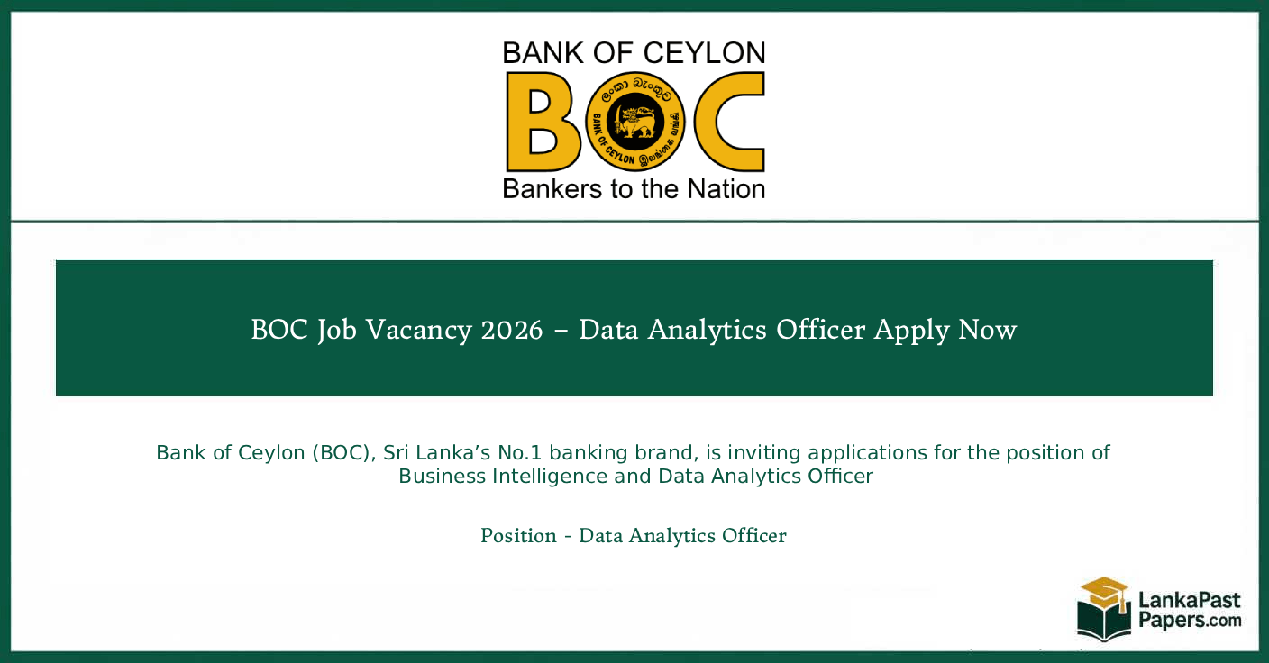 BOC Job Vacancy 2026 – Data Analytics Officer Apply Now