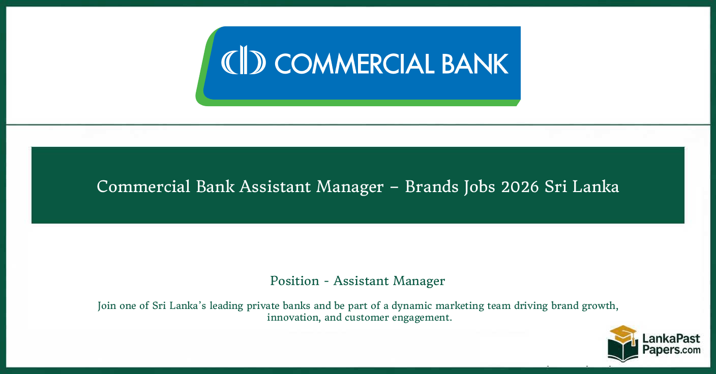 Commercial Bank Assistant Manager – Brands Jobs 2026 Sri Lanka | Apply Online