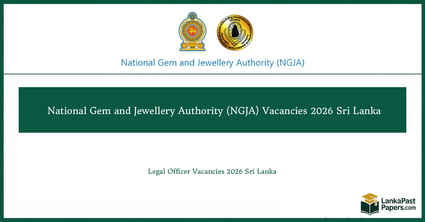 National Gem and Jewellery Authority (NGJA) Legal Officer Vacancies 2026 Sri Lanka