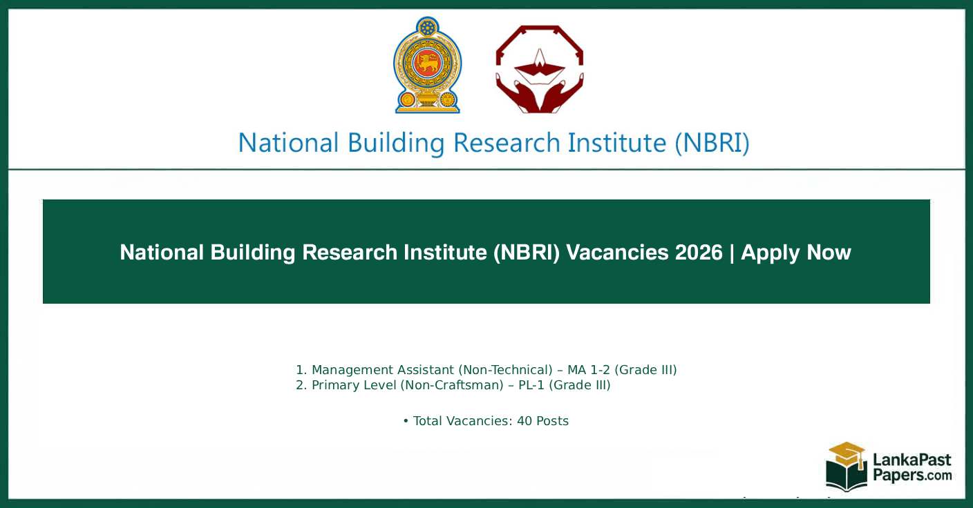 National Building Research Institute (NBRI) Vacancies 2026 | Apply Now