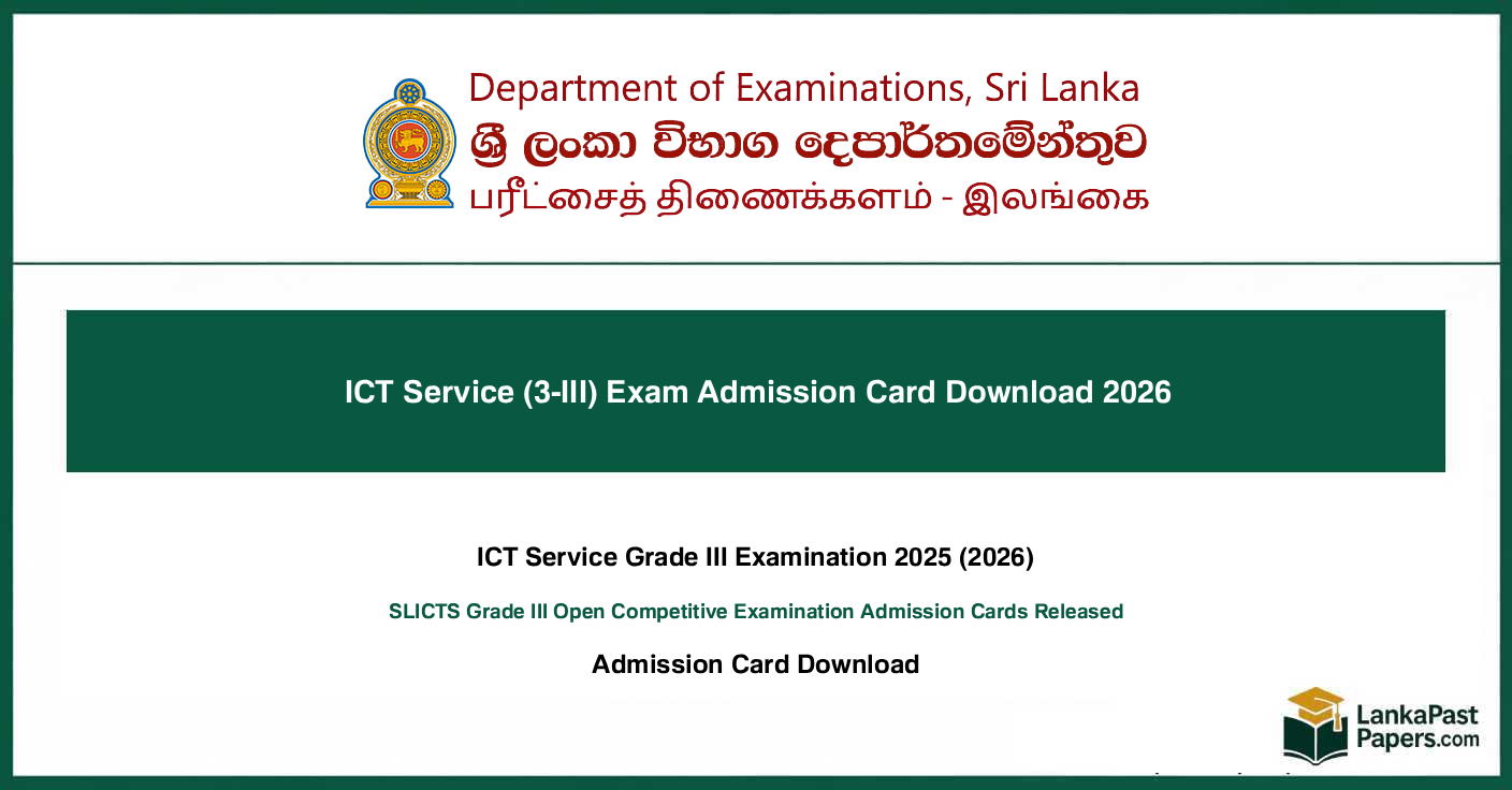 ICT Service (3-III) Exam Admission Card Download 2026