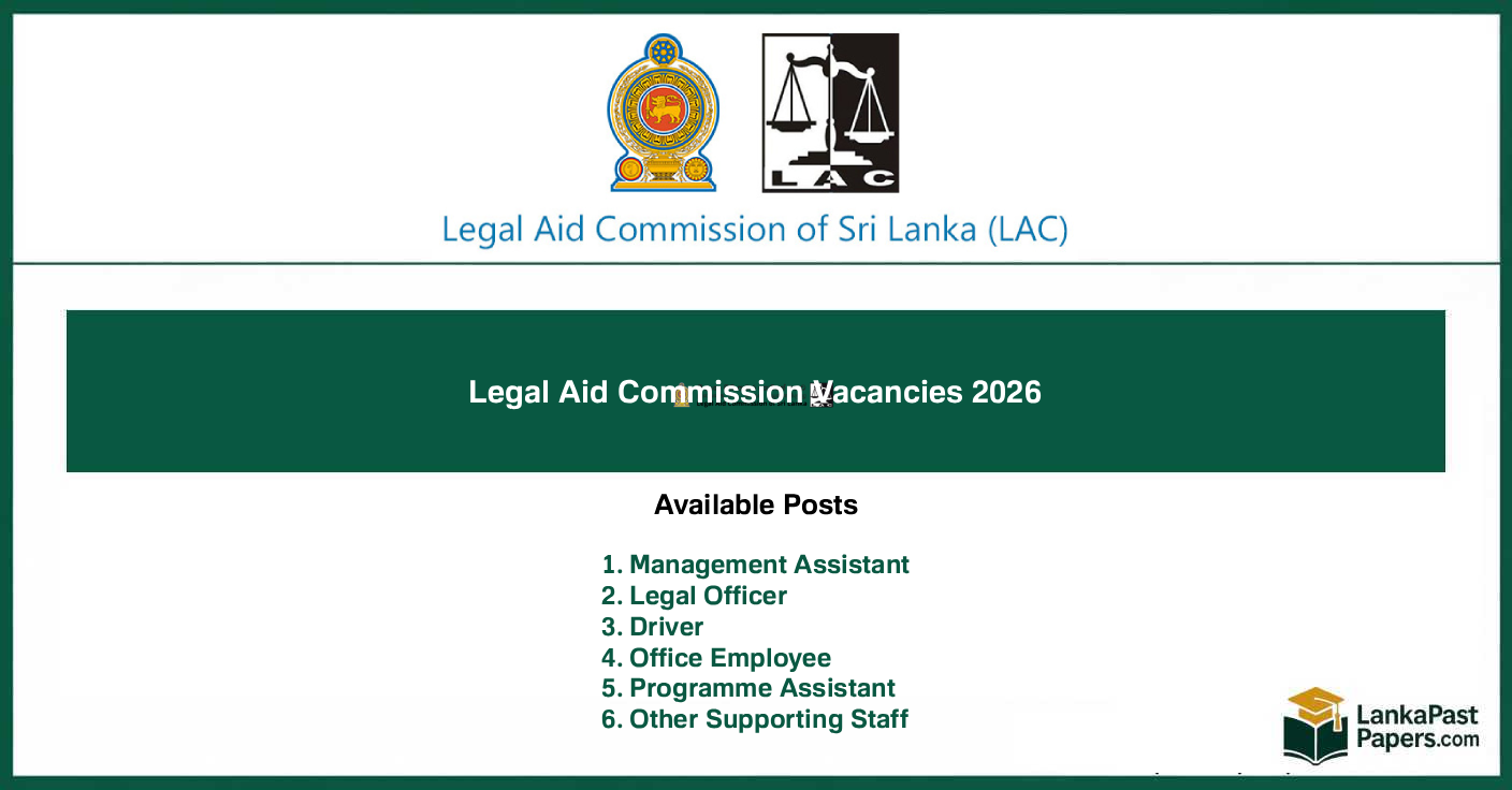 Legal Aid Commission (LAC) Vacancies 2026 Sri Lanka