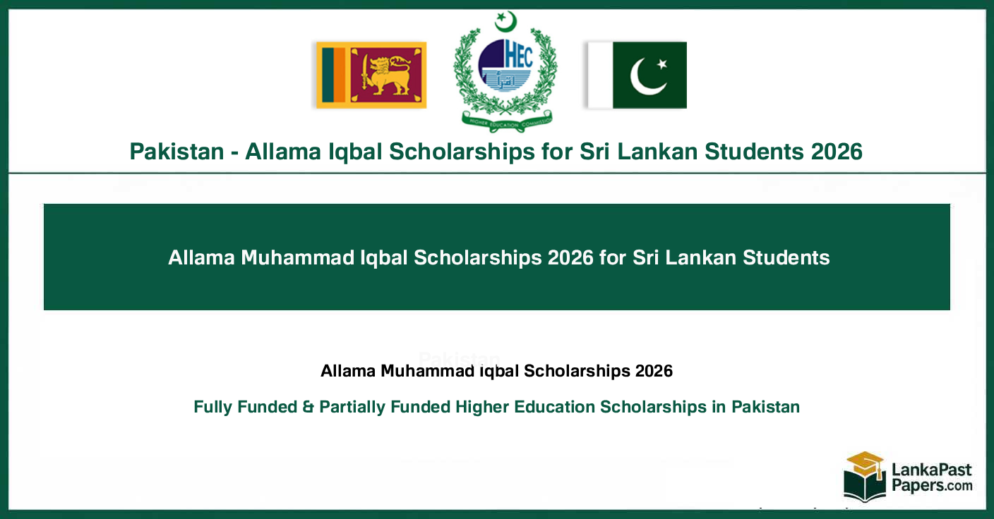  Allama Muhammad Iqbal Pakistan Scholarships 2026 for Sri Lankan Students