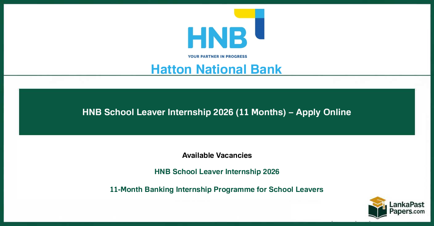 HNB School Leaver Internship 2026 (11 Months) – Apply Online