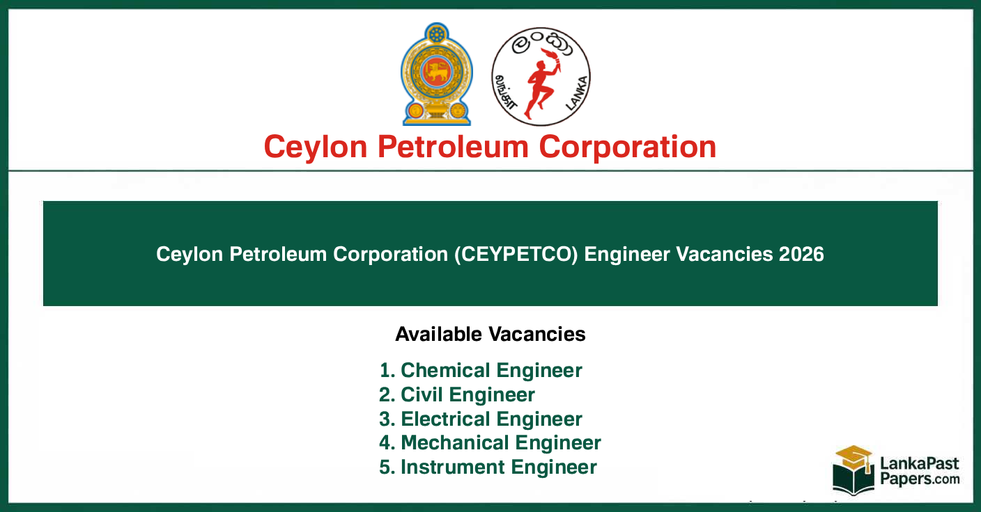 Ceylon Petroleum Corporation (CEYPETCO) Engineer Vacancies 2026