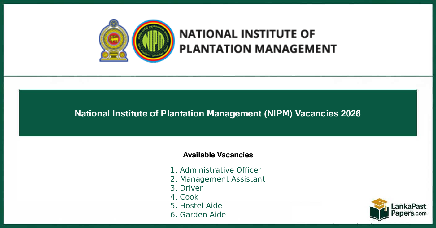 National Institute of Plantation Management (NIPM) Vacancies 2026