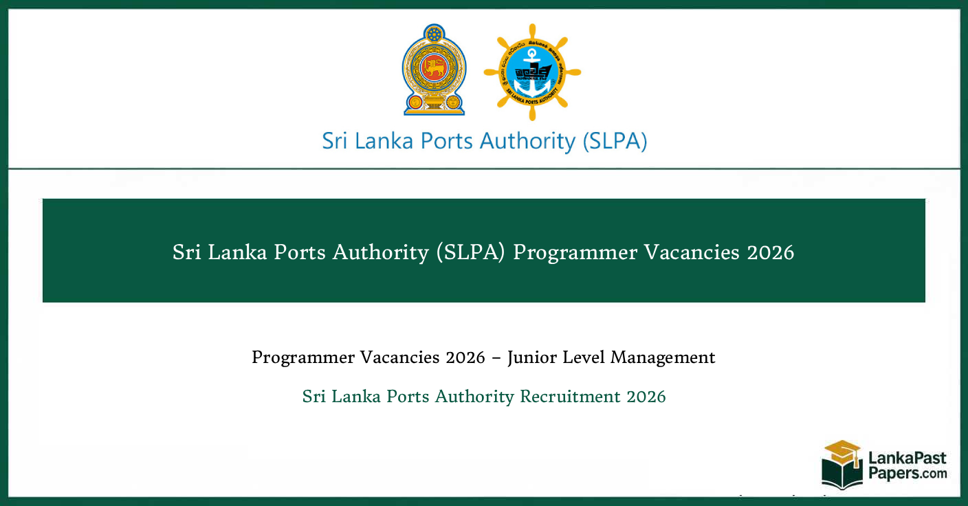 Sri Lanka Ports Authority (SLPA) Programmer Vacancies 2026 – Junior Level Management