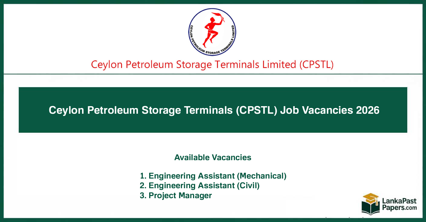 Ceylon Petroleum Storage Terminals (CPSTL) Job Vacancies 2026