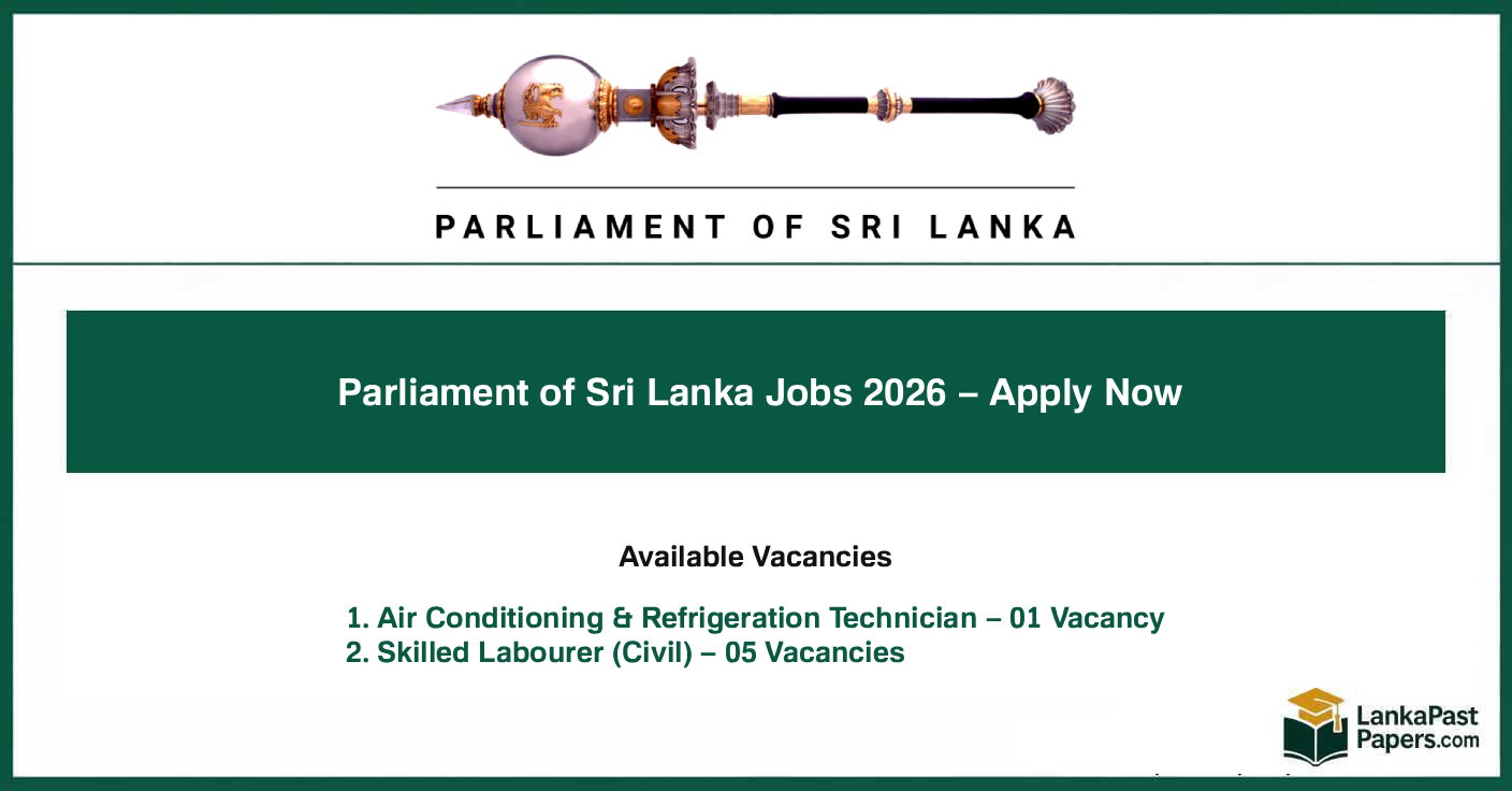 Parliament of Sri Lanka Jobs 2026 – Apply Now