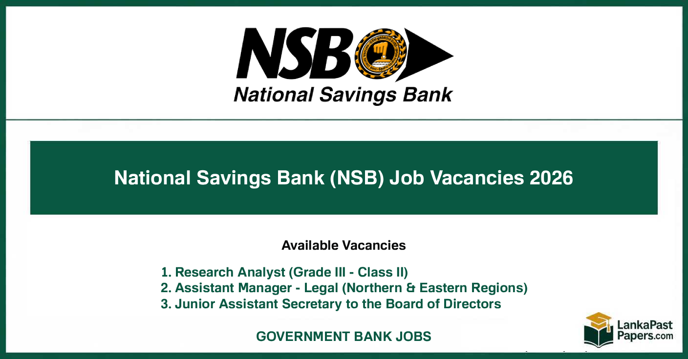 National Savings Bank (NSB) Job Vacancies 2026
