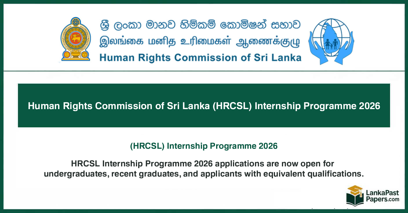 Human Rights Commission of Sri Lanka (HRCSL) Internship Programme 2026