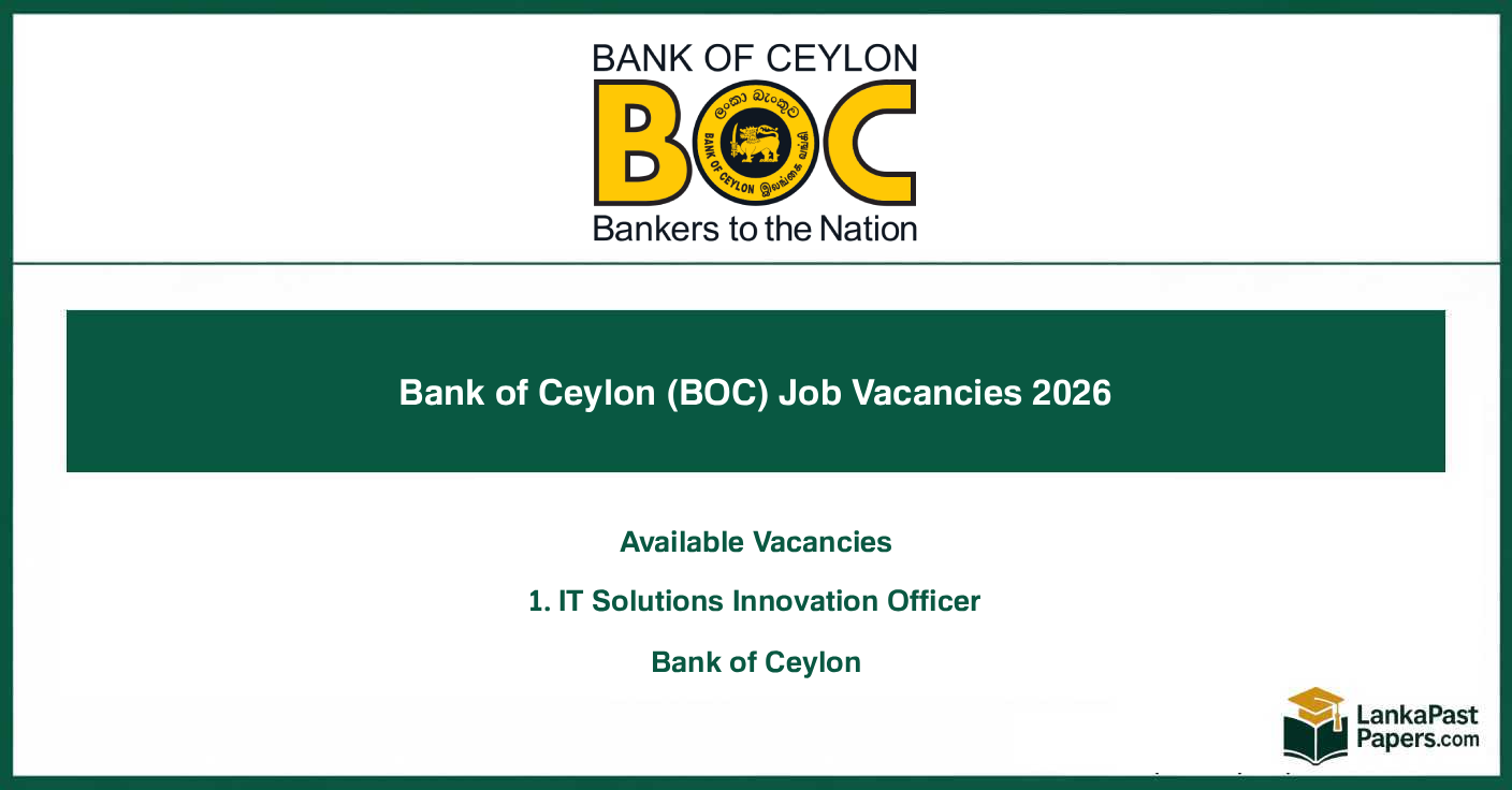 BOC Bank - IT Solutions Innovation Officer Job Vac…